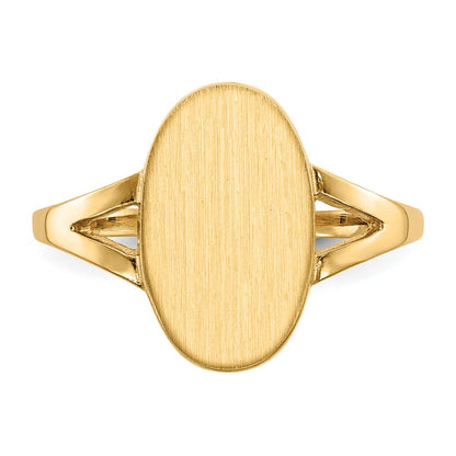 14K Gelbgold Siegelring mit geschlossener Rückseite, 13,5 x 8,5 mm