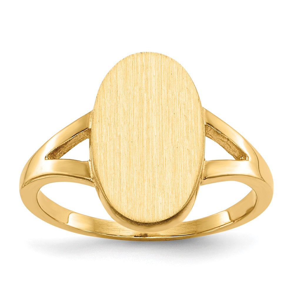 14K Gelbgold Siegelring mit geschlossener Rückseite, 13,5 x 8,5 mm