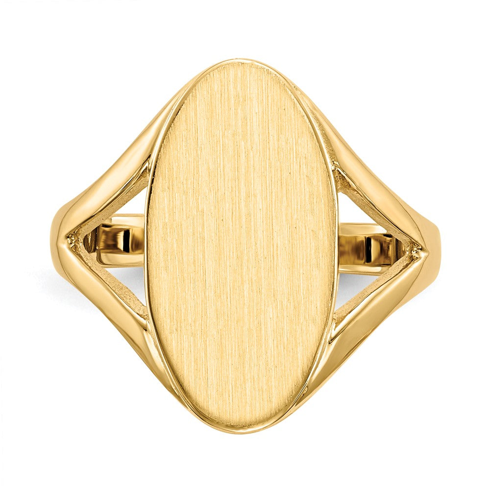 14K Gelbgold 16,5x9,0mm Siegelring mit geschlossener Fassung