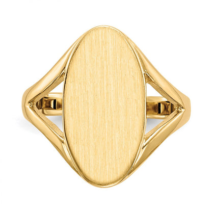 14K Gelbgold 16,5x9,0mm Siegelring mit geschlossener Fassung