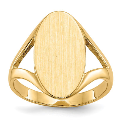 14K Gelbgold 16,5x9,0mm Siegelring mit geschlossener Fassung