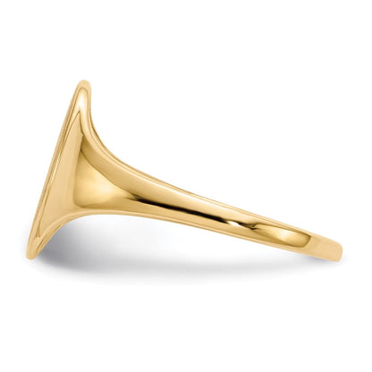 14K Gelbgold Siegelring mit offener Rückseite, 12,0x8,5mm