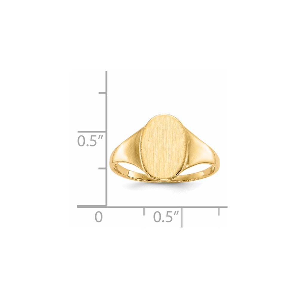 14K Gelbgold Siegelring mit offener Rückseite, 12,0x8,5mm