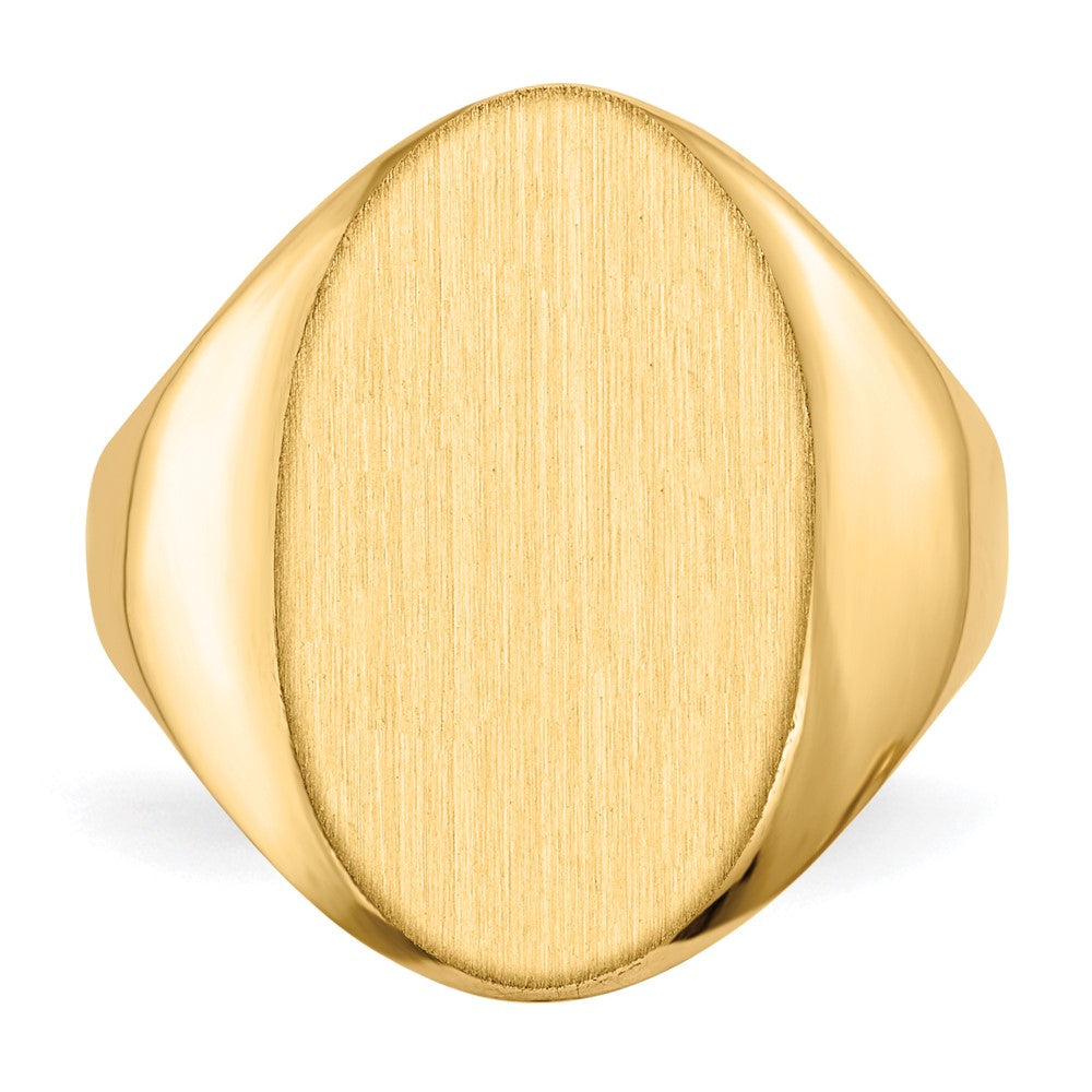 14K Gelbgold Siegelring 12,0x17,0mm mit offener Rückseite