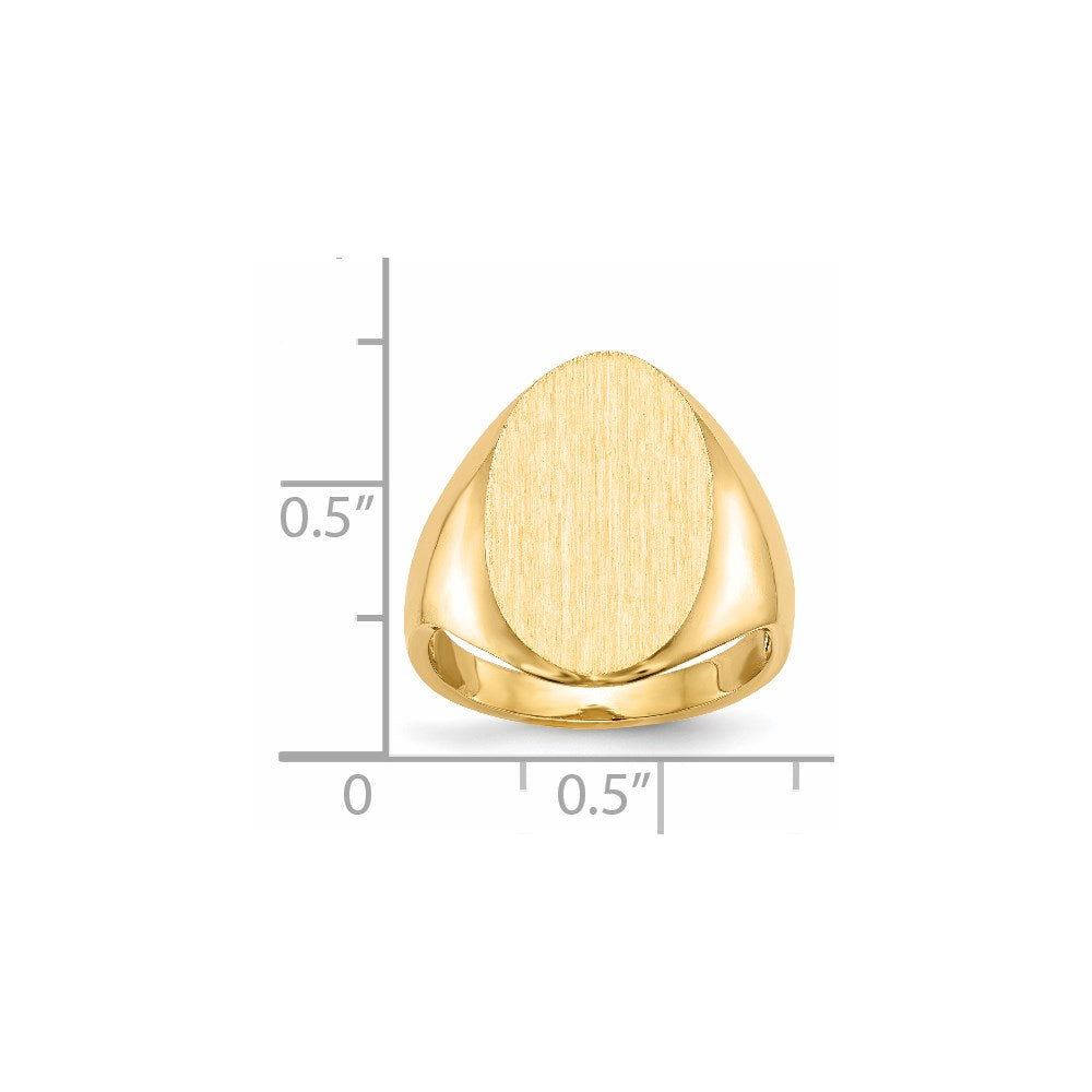 14K Gelbgold Siegelring 12,0x17,0mm mit offener Rückseite