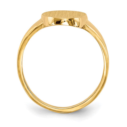 14K Gelbgold 14,5x9,0mm Siegelring mit geschlossener Fassung