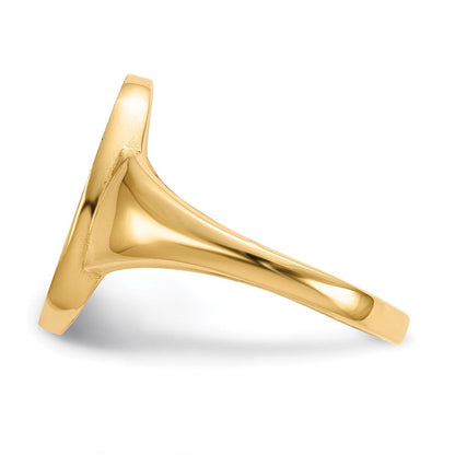 14K Gelbgold 14,5x9,0mm Siegelring mit geschlossener Fassung