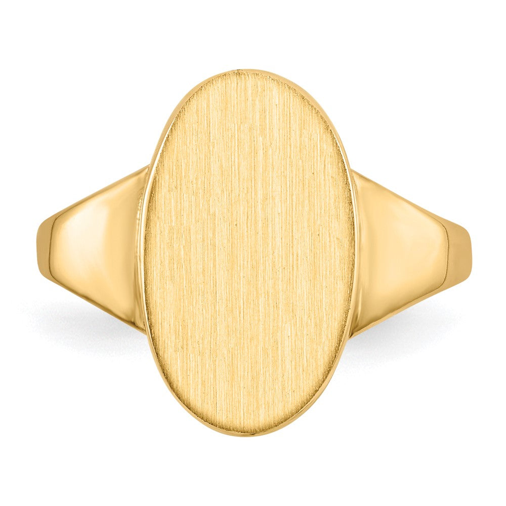 14K Gelbgold 14,5x9,0mm Siegelring mit geschlossener Fassung