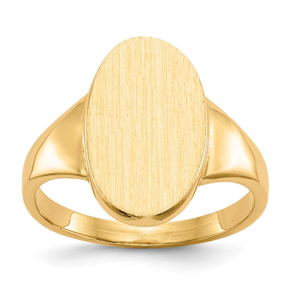 14K Gelbgold 14,5x9,0mm Siegelring mit geschlossener Fassung