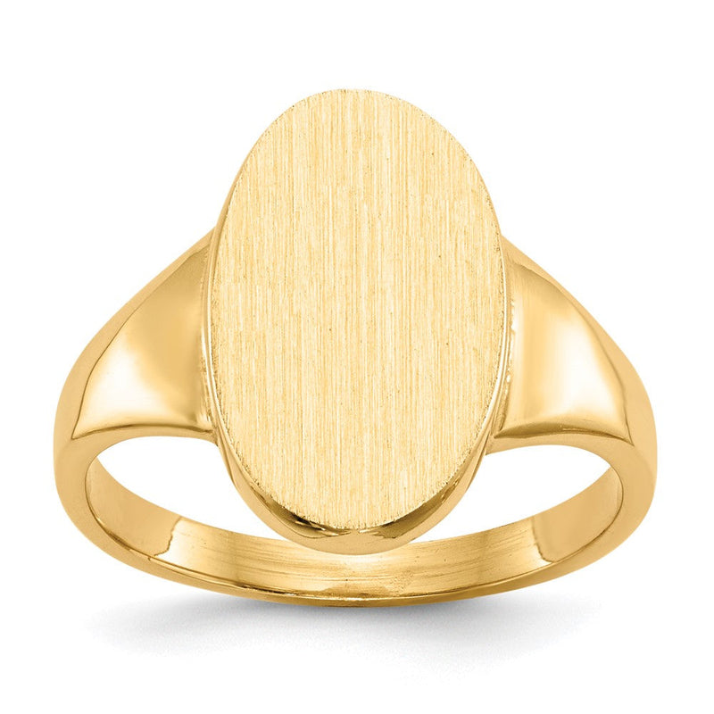 14K Gelbgold 14,5x9,0mm Siegelring mit geschlossener Fassung