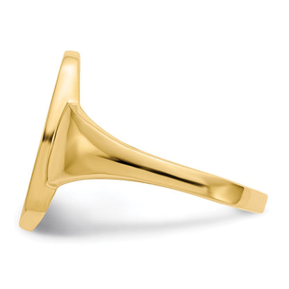 10K Gelbgold Siegelring, offen hinterlegt, 15,0x9,0 mm