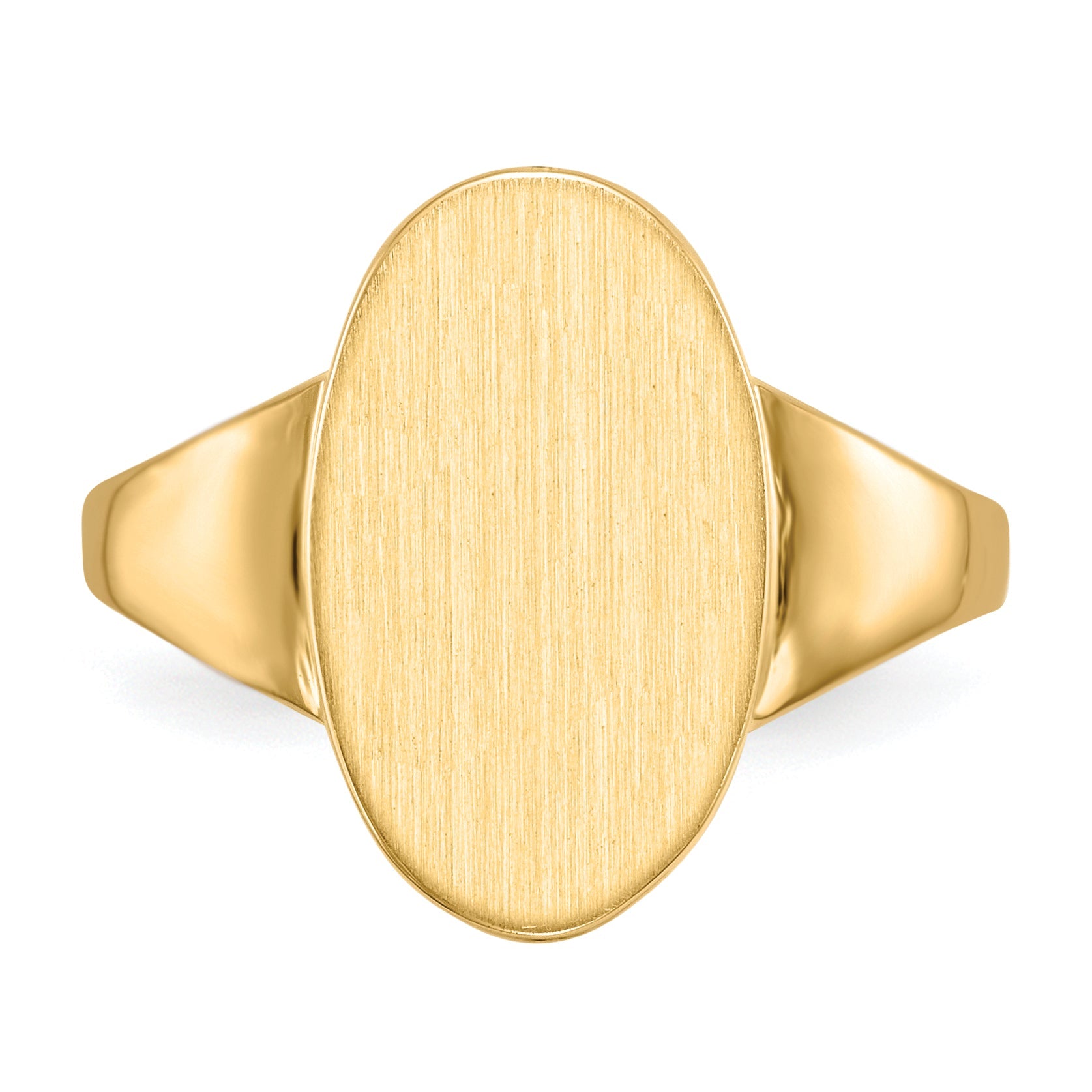 14K Gelbgold Siegelring, 14,5x9,0mm, offene Fassung