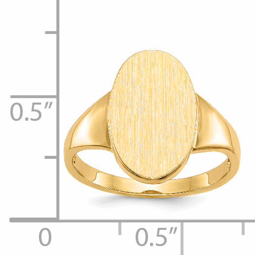 14K Gelbgold Siegelring, 14,5x9,0mm, offene Fassung