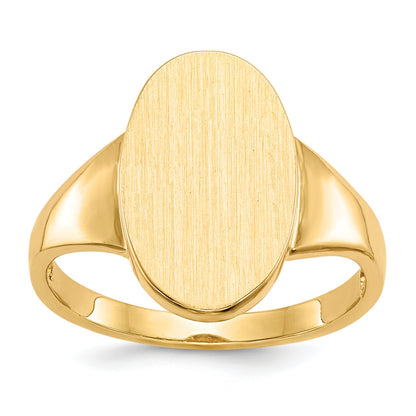14K Gelbgold Siegelring, 14,5x9,0mm, offene Fassung