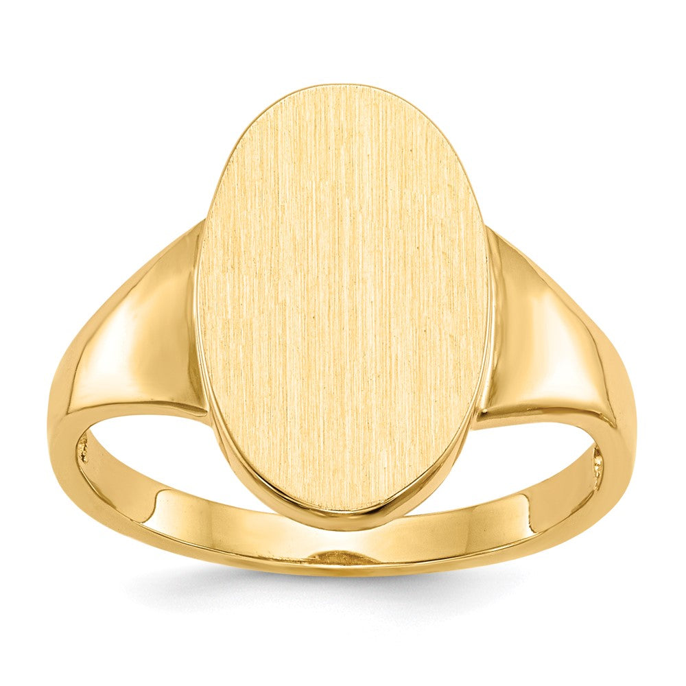 10K Gelbgold Siegelring, offen hinterlegt, 15,0x9,0 mm