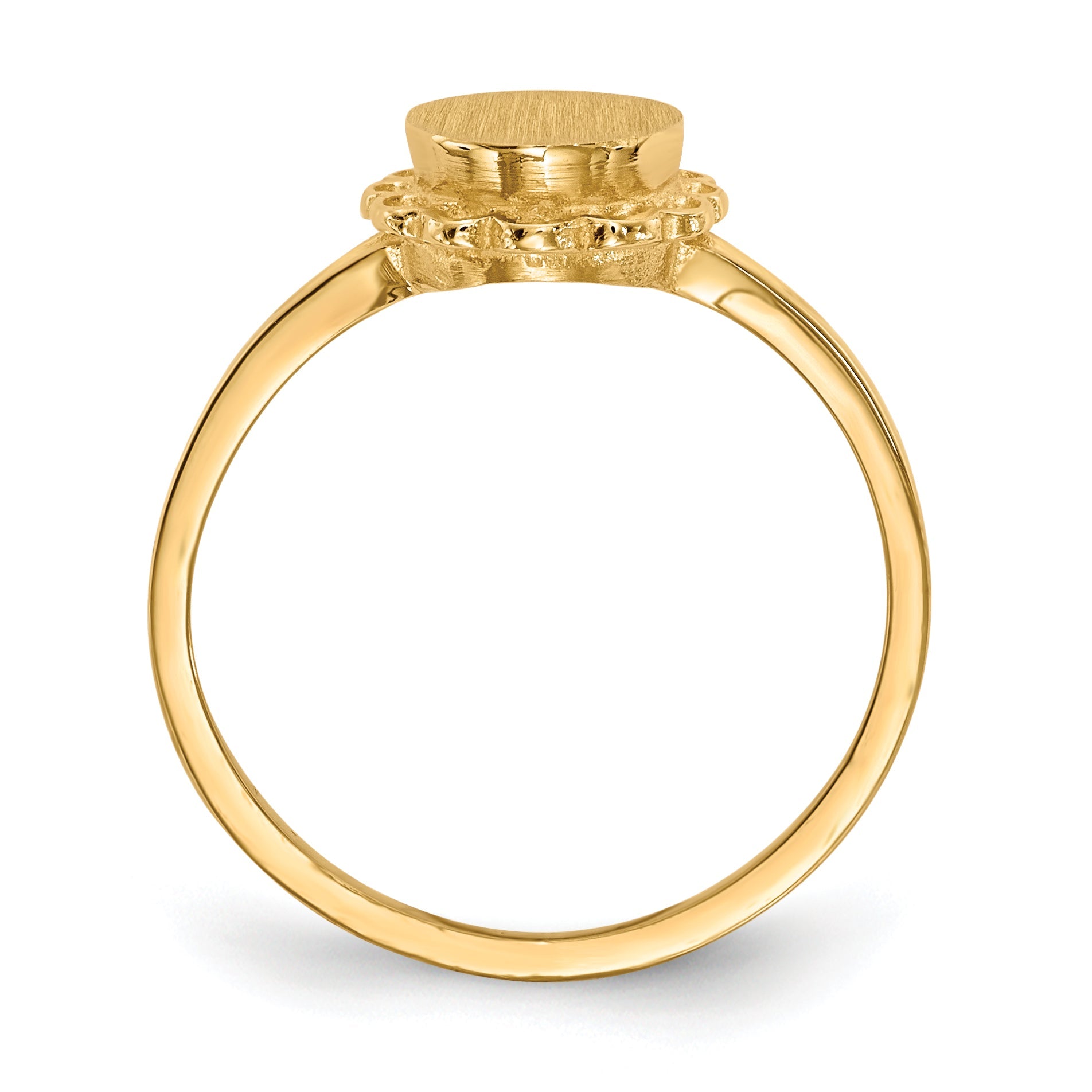 10K Gelbgold Siegelring mit offener Fassung, 7,0x6,5 mm
