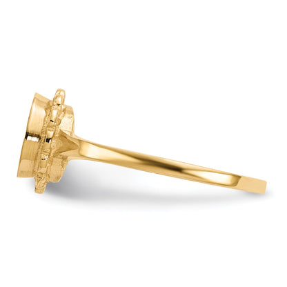 10K Gelbgold Siegelring mit offener Fassung, 7,0x6,5 mm