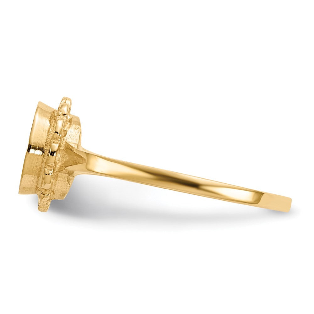 14K Gelbgold Siegelring mit offener Fassung, 7,0x6,5mm