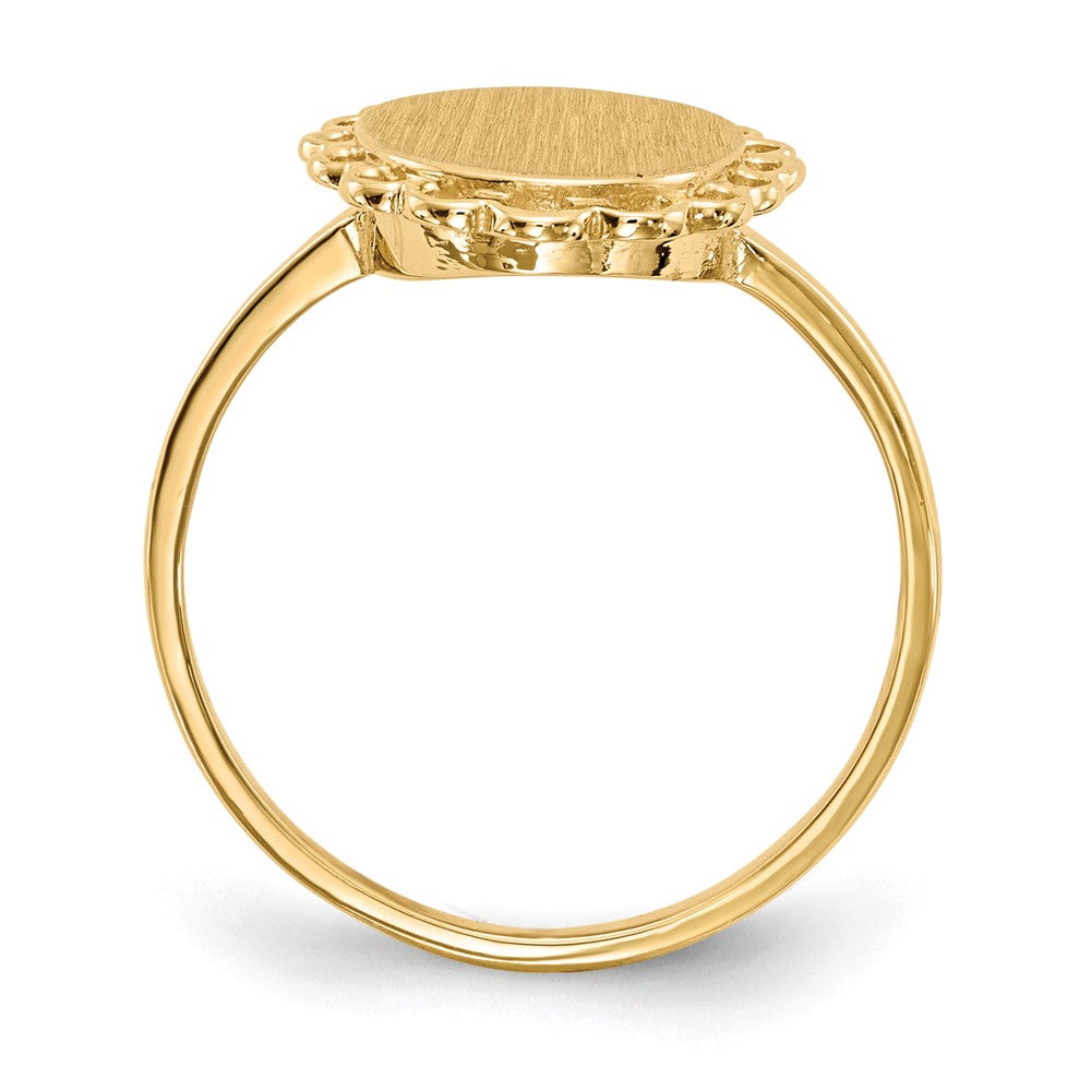 14K Gelbgold Siegelring mit offener Fassung, 9,0 x 8,5 mm