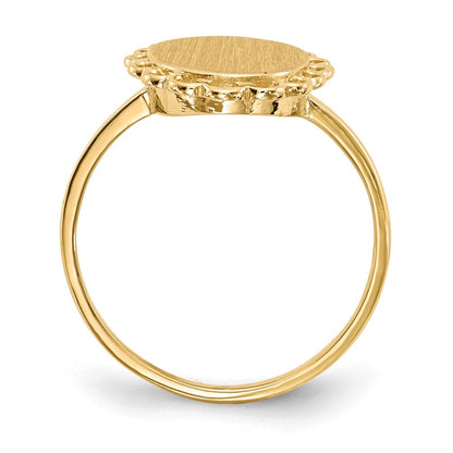 14K Gelbgold Siegelring mit offener Fassung, 9,0 x 8,5 mm