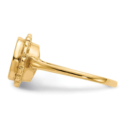 14K Gelbgold Siegelring mit offener Fassung, 9,0 x 8,5 mm