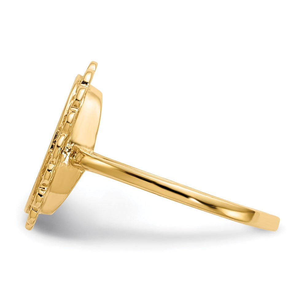 14K Gelbgold Siegelring mit offener Fassung, 12,0x9,0mm
