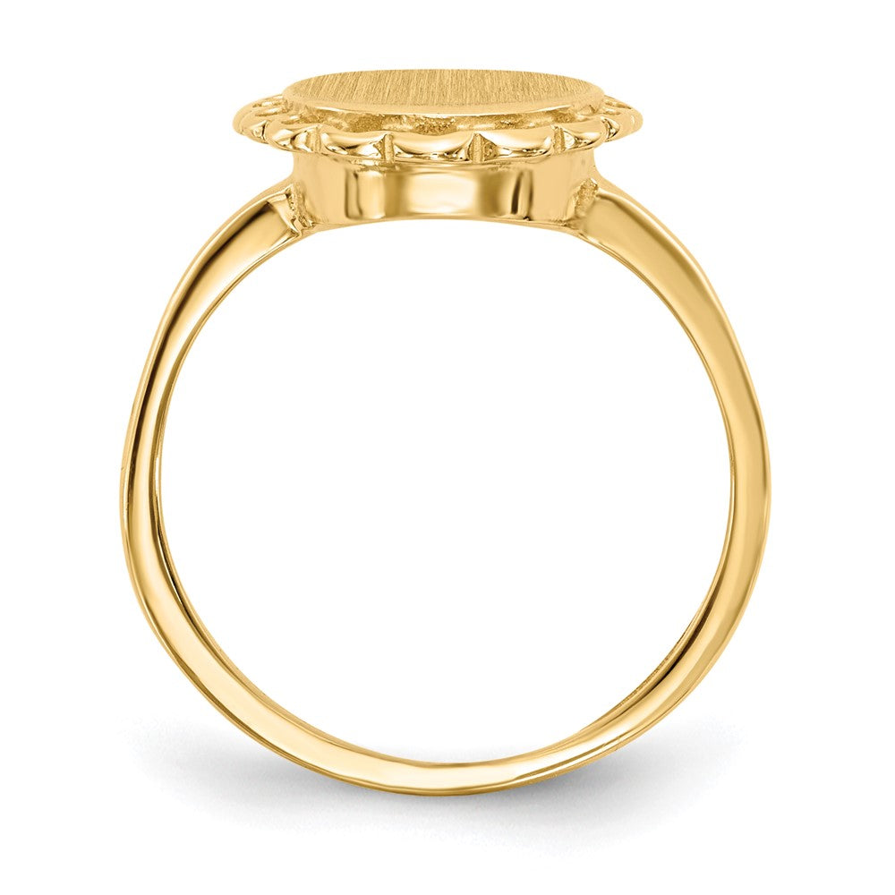 14K Gelbgold Siegelring, offene Fassung, 11,5x9,0mm