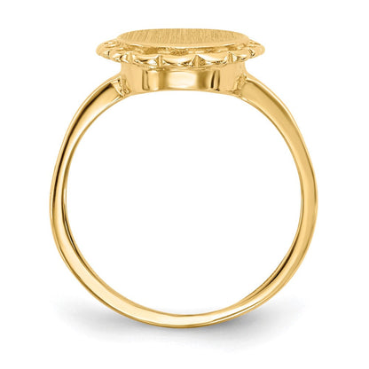 14K Gelbgold Siegelring, offene Fassung, 11,5x9,0mm
