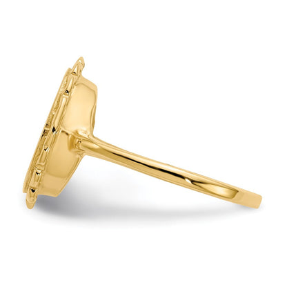 14K Gelbgold Siegelring, offene Fassung, 11,5x9,0mm