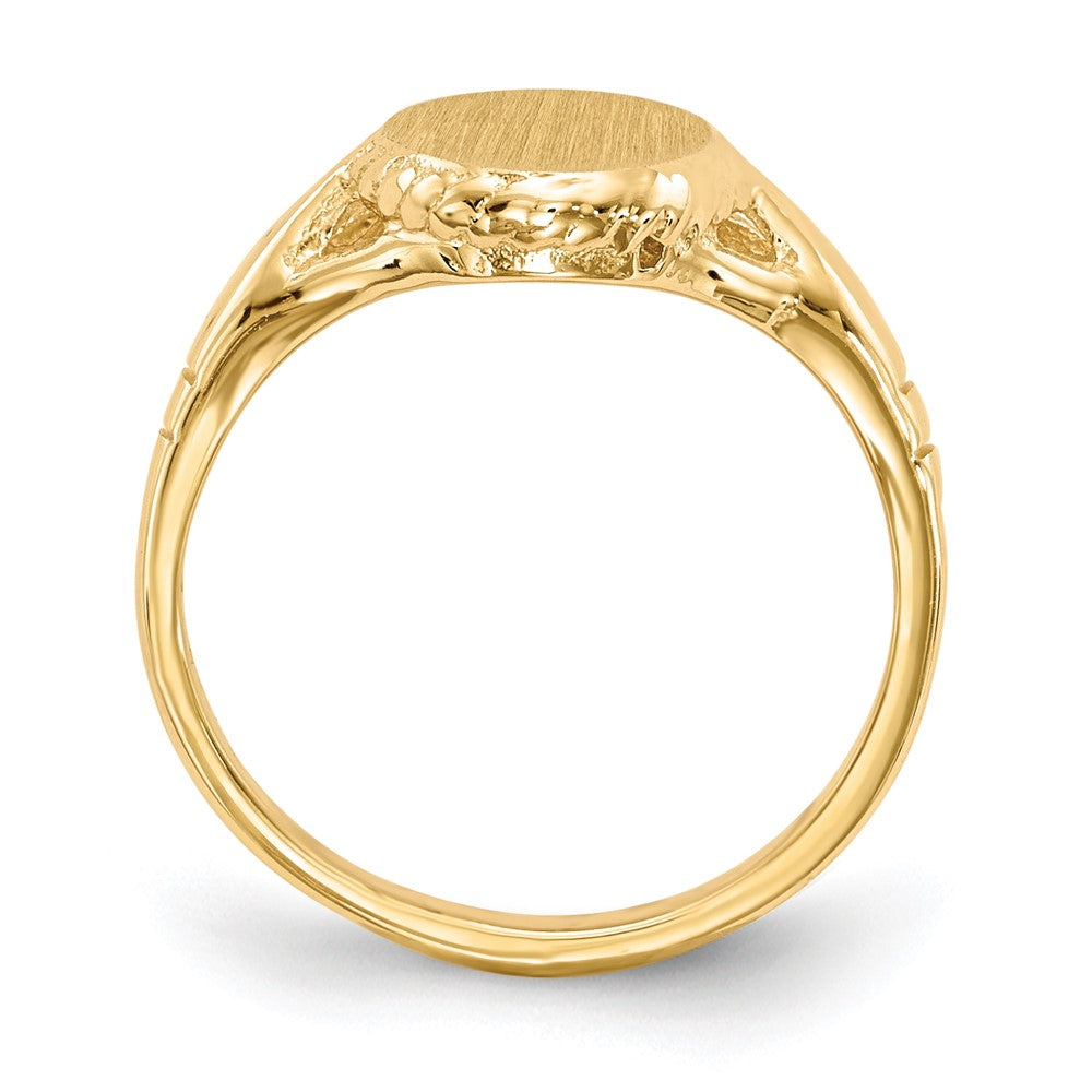 14K Gelbgold 8,5x6,5mm Kinder-Siegelring mit offener Rückseite