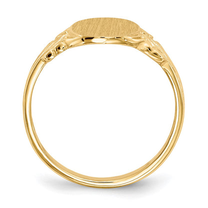 14K Gelbgold Siegelring mit offener Rückseite, 10,0 x 8,0 mm