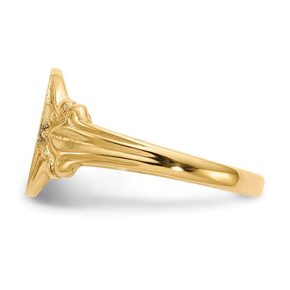 14K Gelbgold Siegelring mit offener Rückseite, 10,0 x 8,0 mm