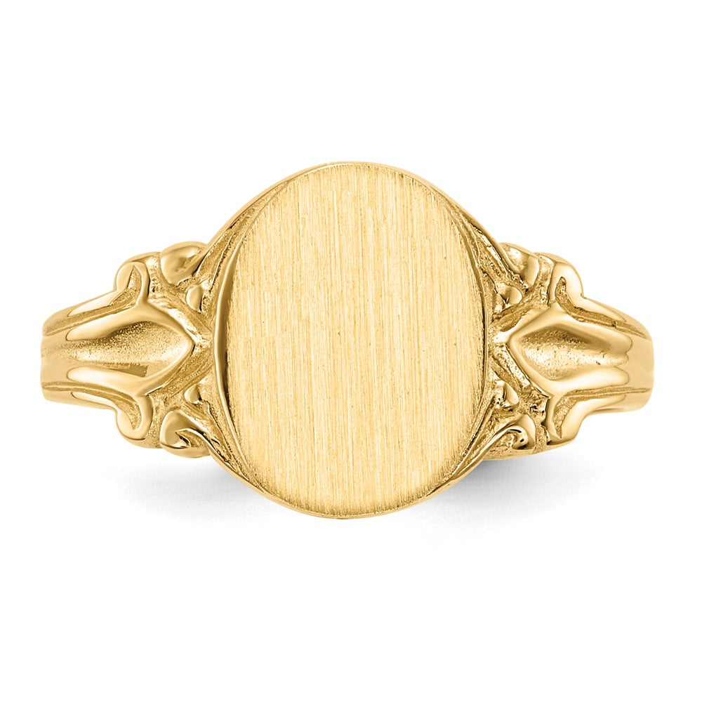 14K Gelbgold Siegelring mit offener Rückseite, 10,0 x 8,0 mm