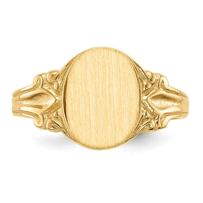 14K Gelbgold Siegelring mit offener Rückseite, 10,0 x 8,0 mm