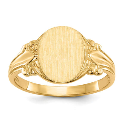 14K Gelbgold Siegelring mit offener Rückseite, 10,0 x 8,0 mm