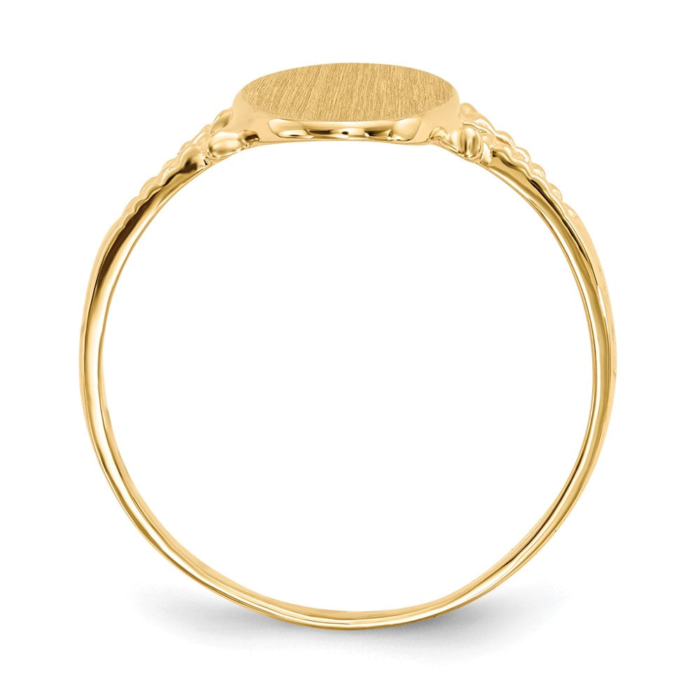 14K Gelbgold Siegelring mit geschlossener Rückseite, 14,0 x 8,0 mm