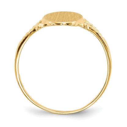 14K Gelbgold Siegelring mit geschlossener Rückseite, 14,0 x 8,0 mm