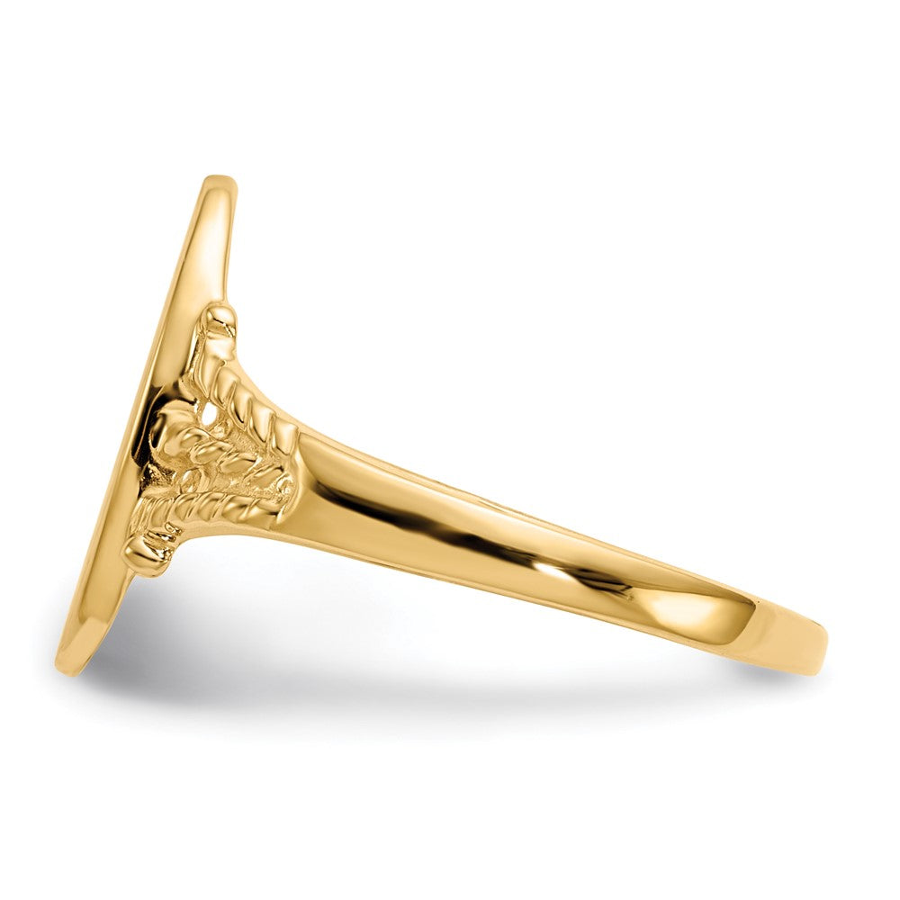 14K Gelbgold Siegelring mit geschlossener Rückseite, 14,0 x 8,0 mm