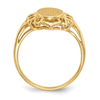 14K Gelbgold Siegelring mit offener Rückseite, 10,5x7,5 mm