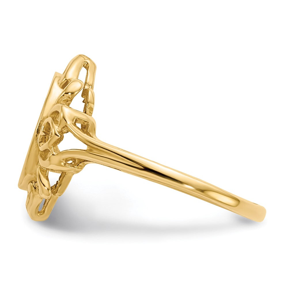 14K Gelbgold Siegelring mit offener Rückseite, 10,5x7,5 mm