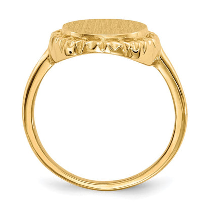 14K Gelbgold Siegelring mit offener Rückseite, 12,5x11,0 mm