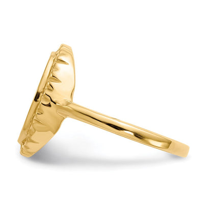 14K Gelbgold Siegelring mit offener Rückseite, 12,5x11,0 mm