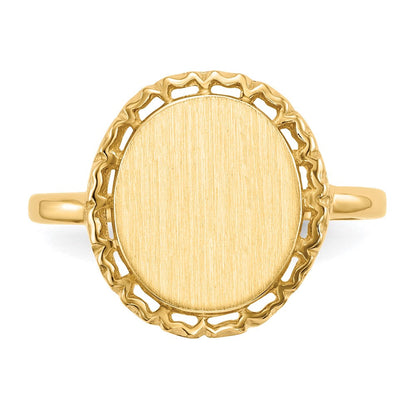 14K Gelbgold Siegelring mit offener Rückseite, 12,5x11,0 mm