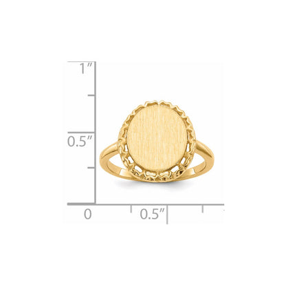 14K Gelbgold Siegelring mit offener Rückseite, 12,5x11,0 mm