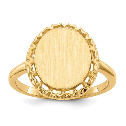14K Gelbgold Siegelring mit offener Rückseite, 12,5x11,0 mm