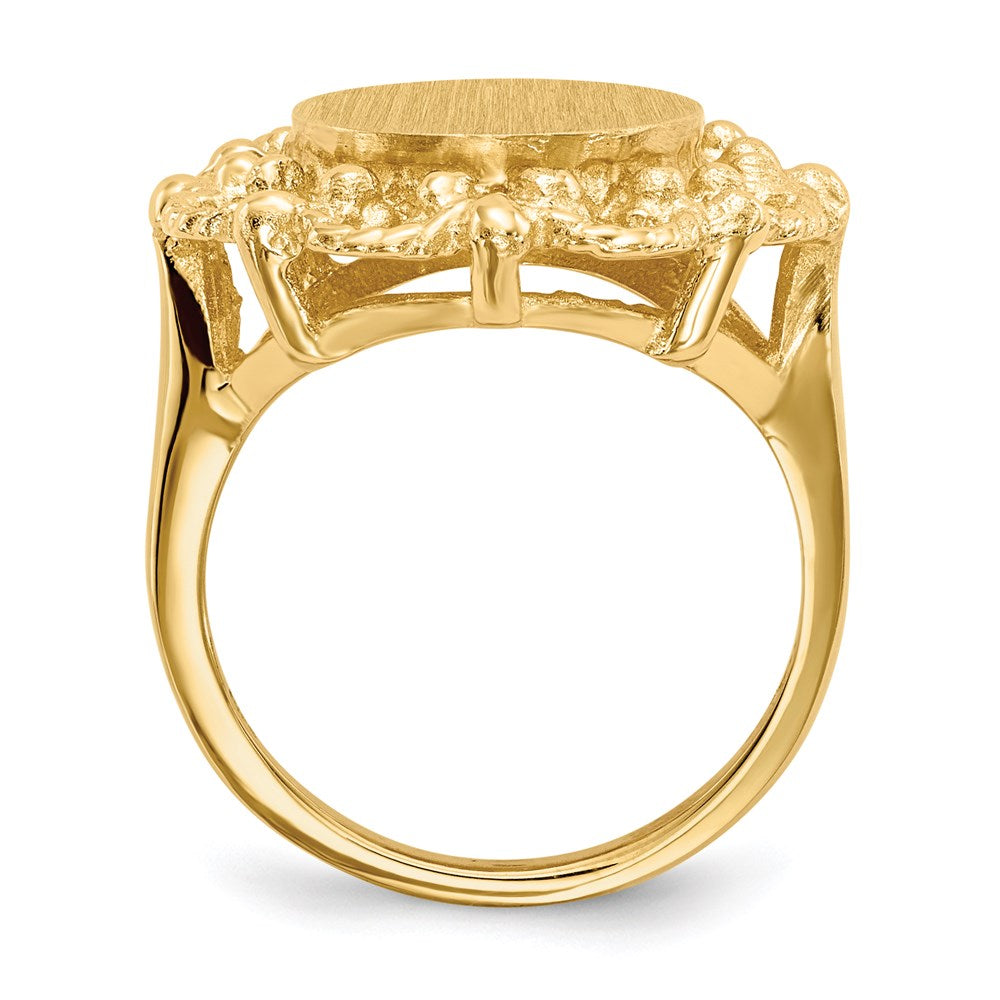 14K Gelbgold Siegelring mit offener Rückseite, 12,5x11,0 mm