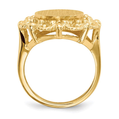 14K Gelbgold Siegelring mit offener Rückseite, 12,5x11,0 mm