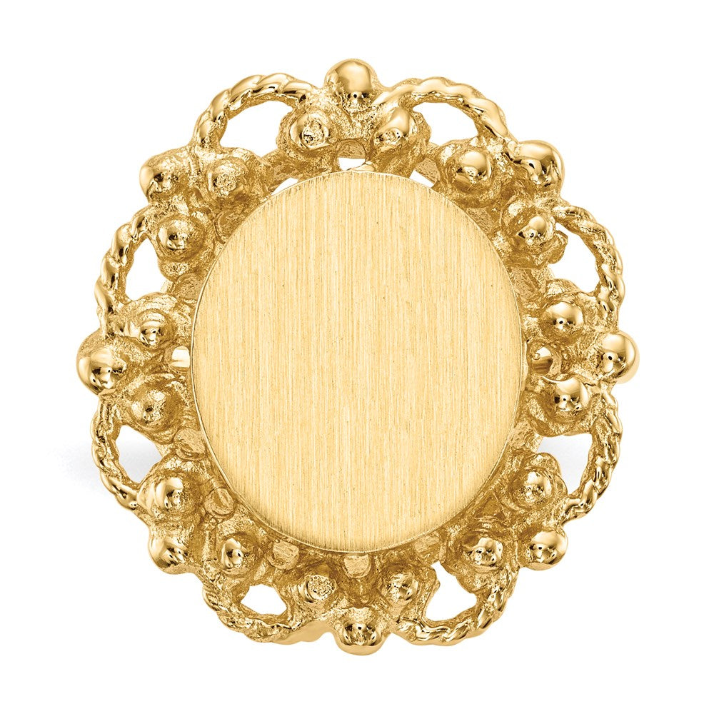 14K Gelbgold Siegelring mit offener Rückseite, 12,5x11,0 mm