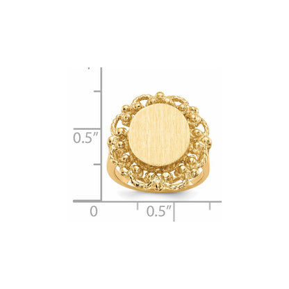 14K Gelbgold Siegelring mit offener Rückseite, 12,5x11,0 mm