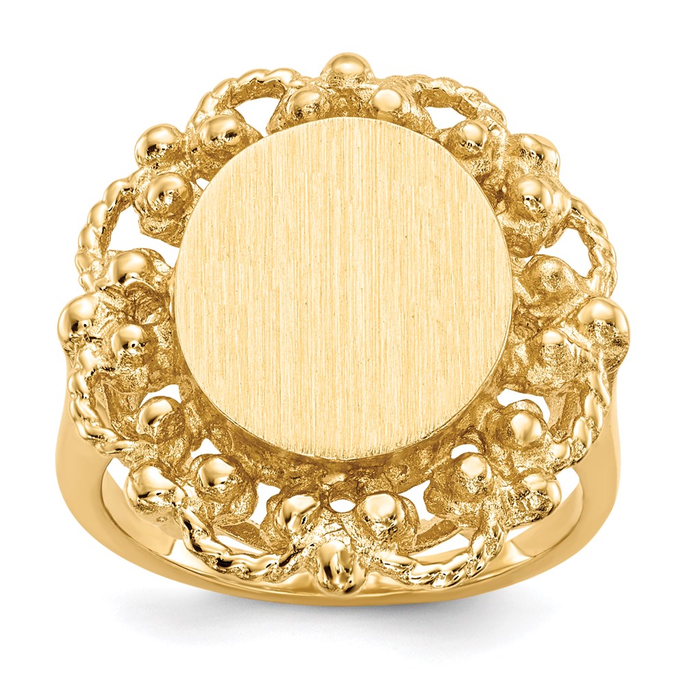 14K Gelbgold Siegelring mit offener Rückseite, 12,5x11,0 mm